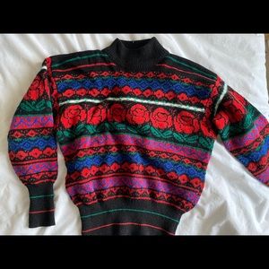 VINTAGE 90s Rose Sweater